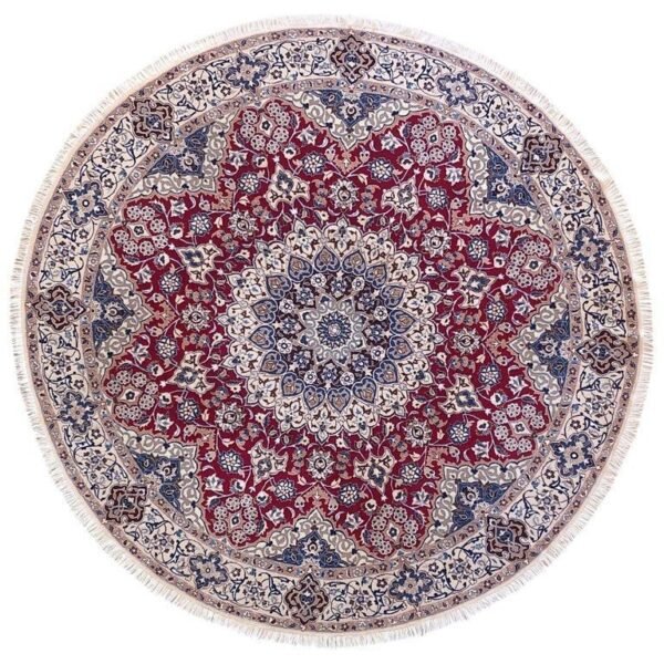 Authentic vintage rug with faded colors and traditional artistry